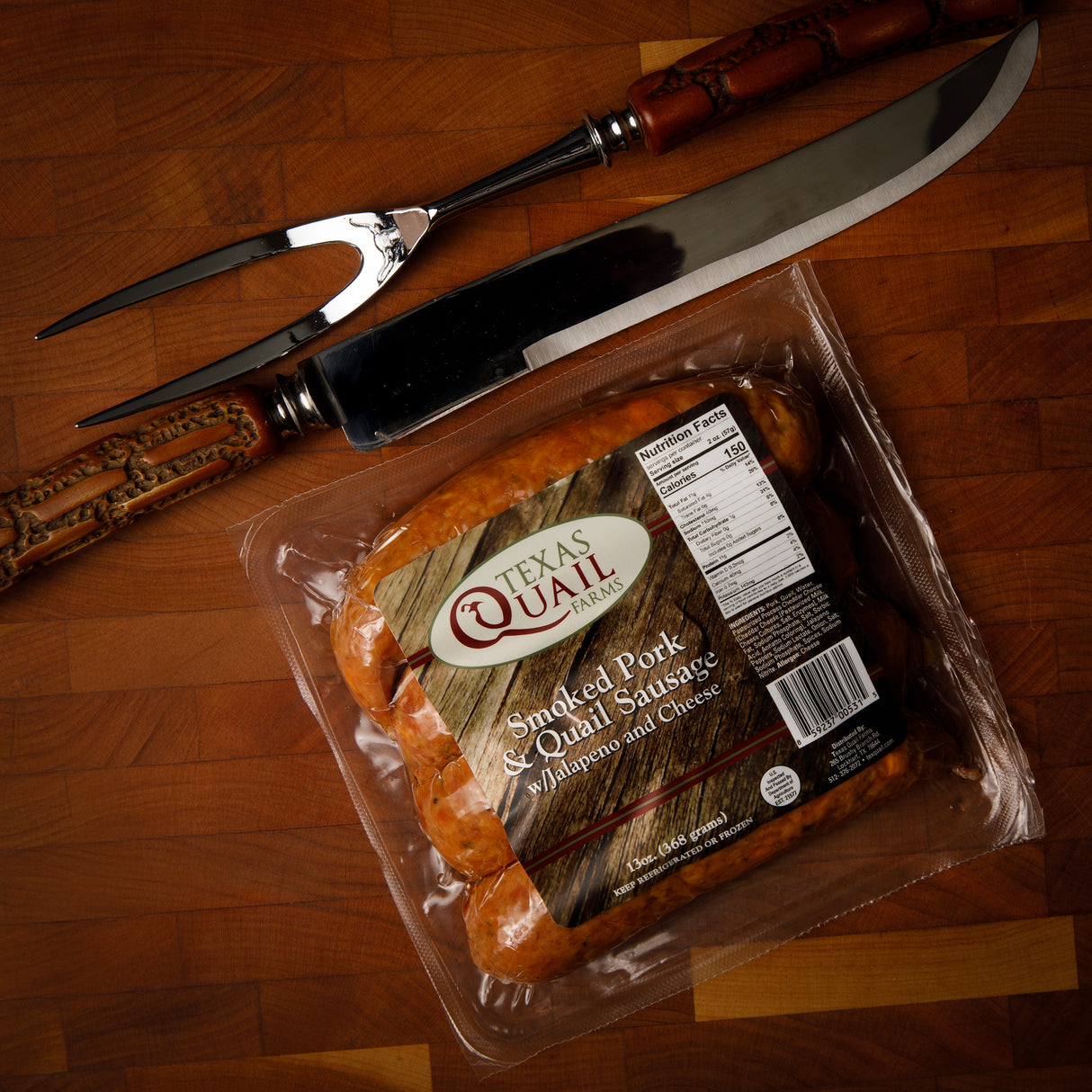 Smoked Pork and Quail Sausage with Jalapeno and Cheese