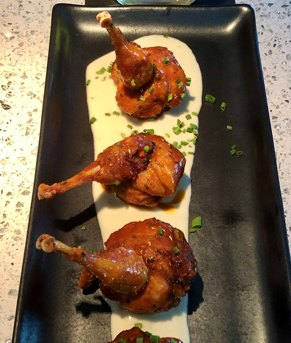 Bourbon Sugar Bacon Wrapped Quail Lollipop